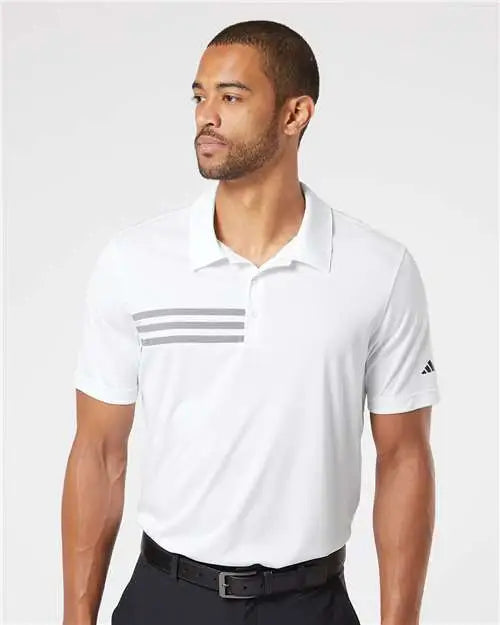 Adidas A324 3-stripes Chest Polo - White Black