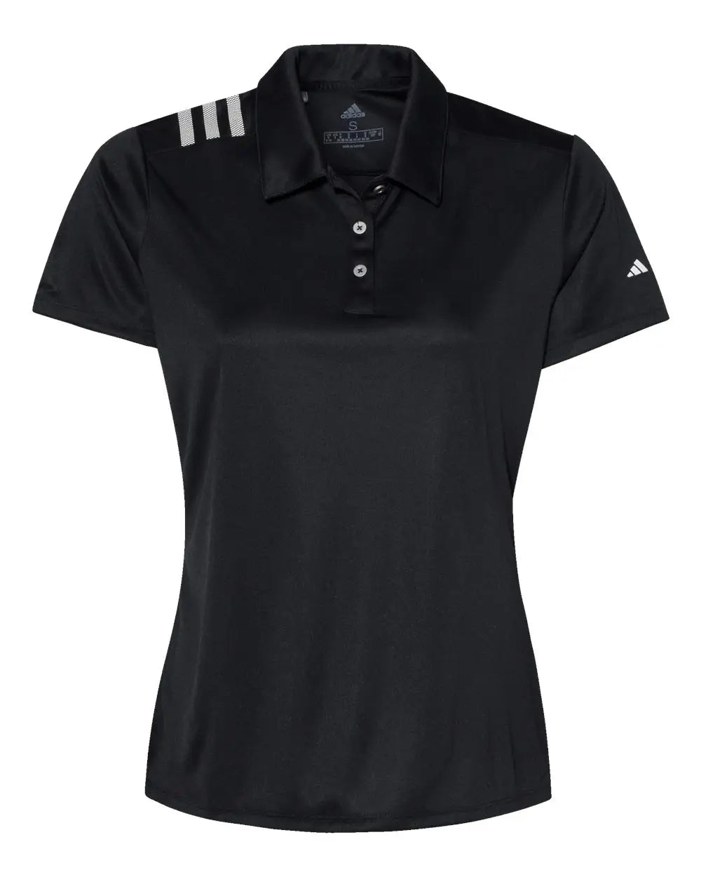 Adidas A325 Women’s 3-stripes Shoulder Polo - Black White