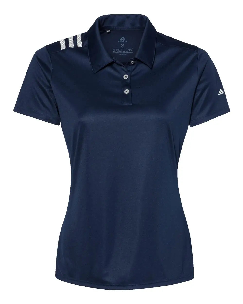 Adidas A325 Women’s 3-stripes Shoulder Polo - Collegiate Navy White - s