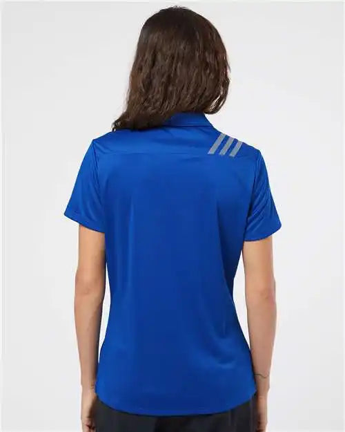 Adidas A325 Women’s 3-stripes Shoulder Polo - Collegiate Royal Grey Three