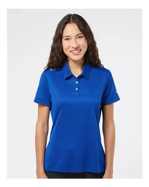 Adidas A325 Women’s 3-stripes Shoulder Polo - Collegiate Royal Grey Three