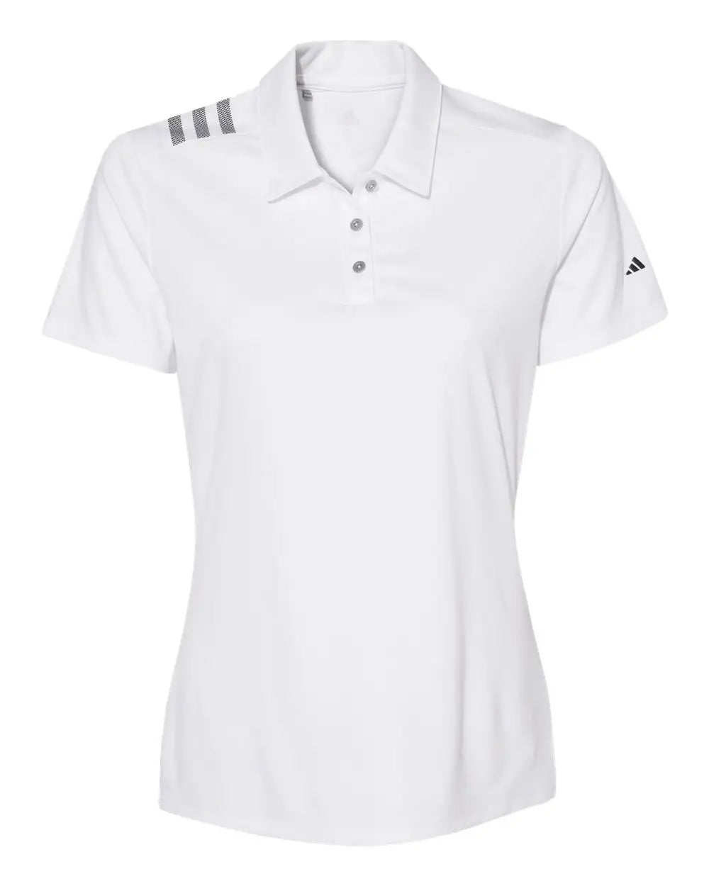 Adidas A325 Women’s 3-stripes Shoulder Polo - White Black