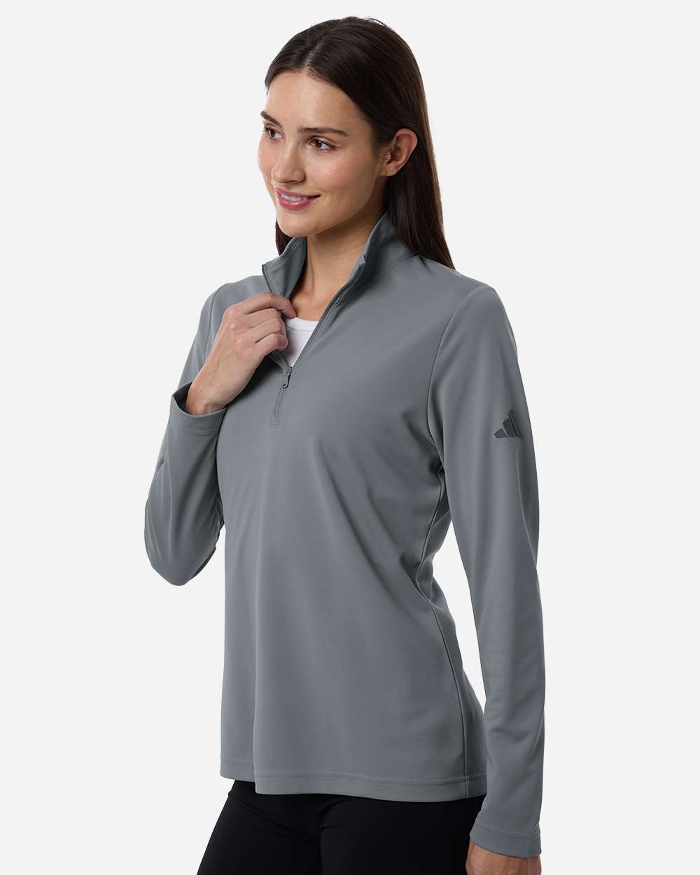 Adidas A400 Women’s Lightweight Quarter-zip Pullover - Grey Three