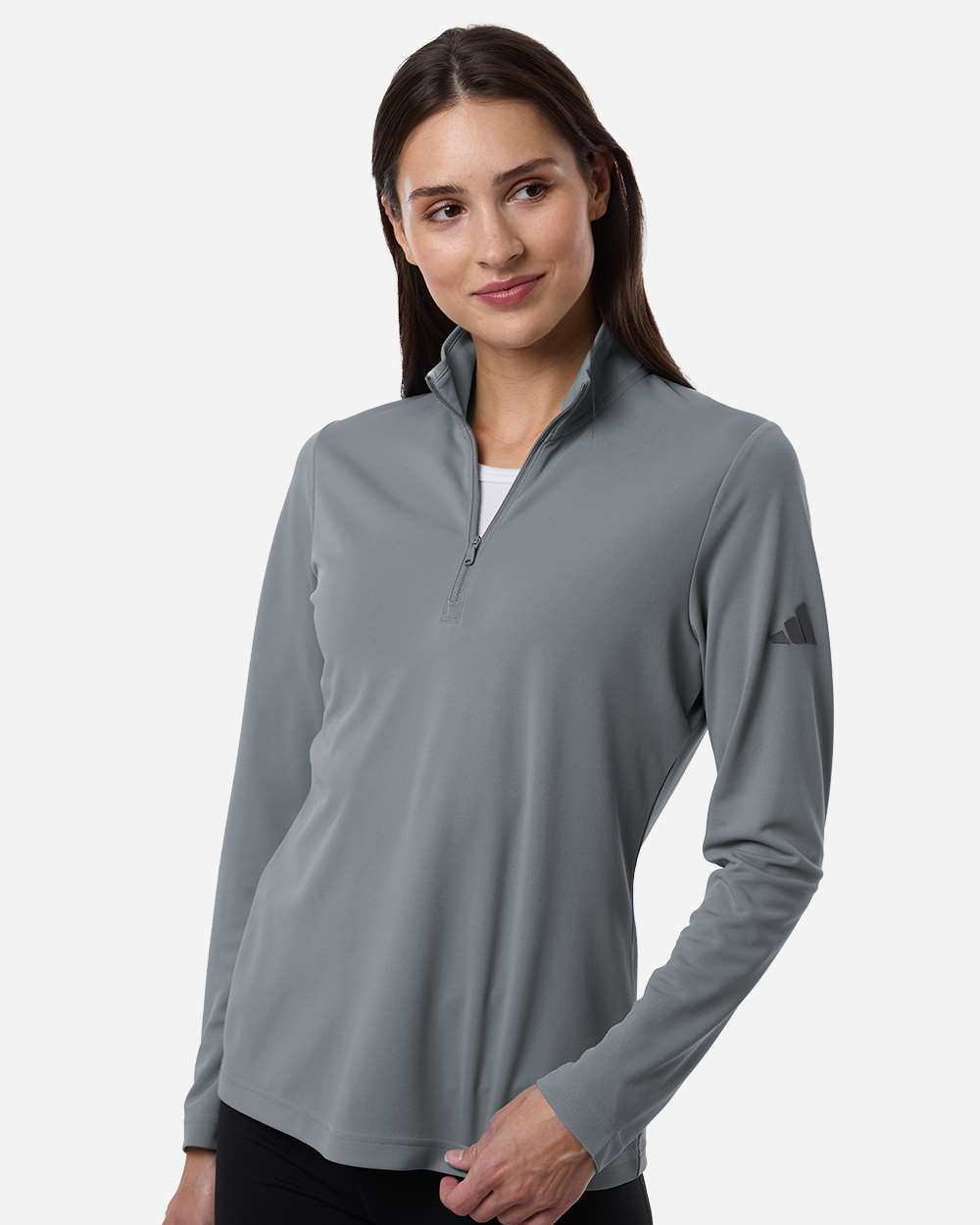 Adidas A400 Women’s Lightweight Quarter-zip Pullover - Grey Three