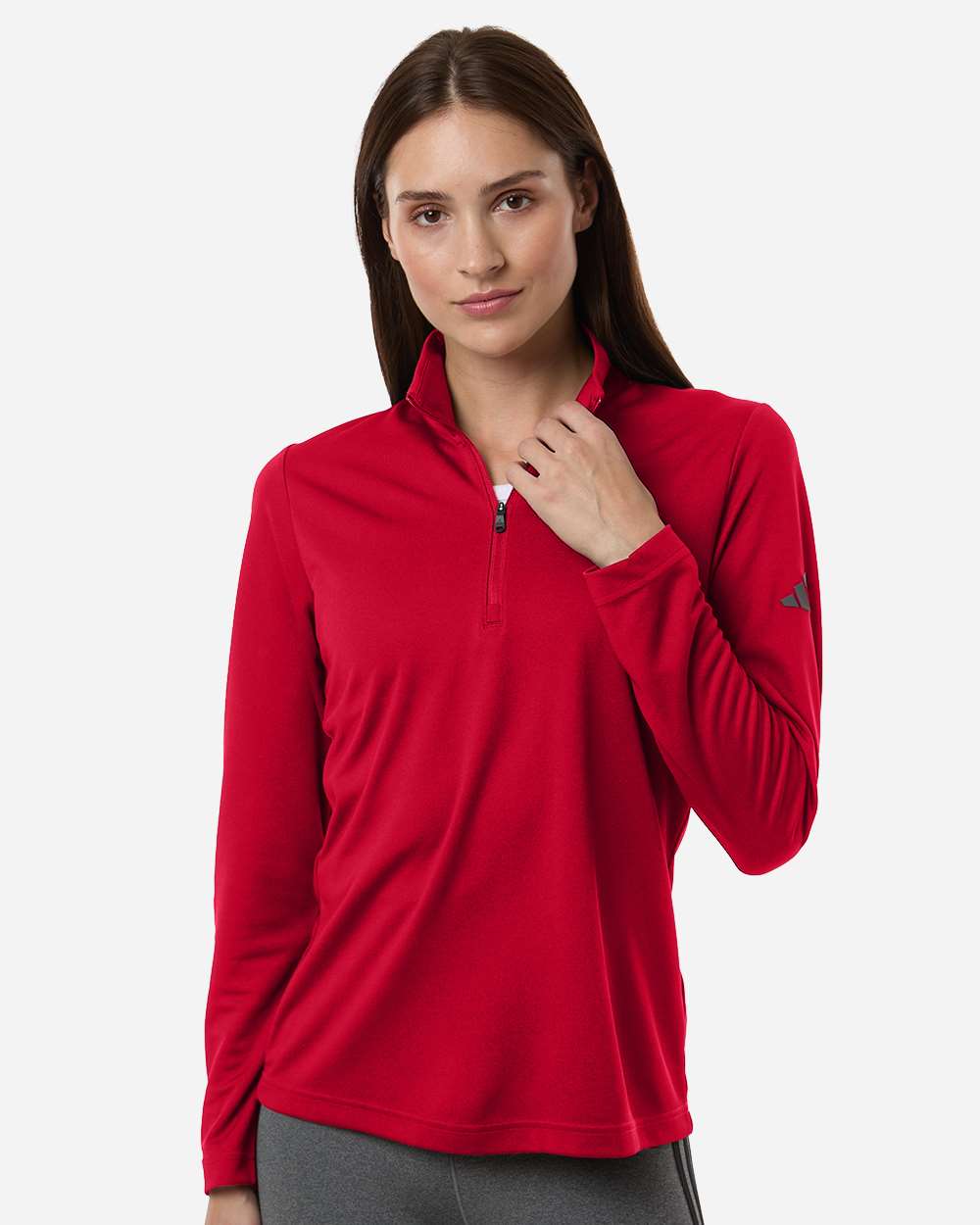 Adidas A400 Women’s Lightweight Quarter-zip Pullover - Power Red