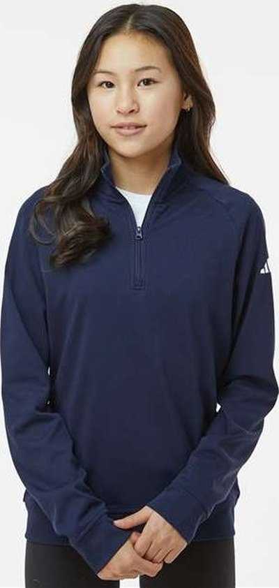 Adidas A4001 Youth Quarter-zip Pullover - Collegiate Navy