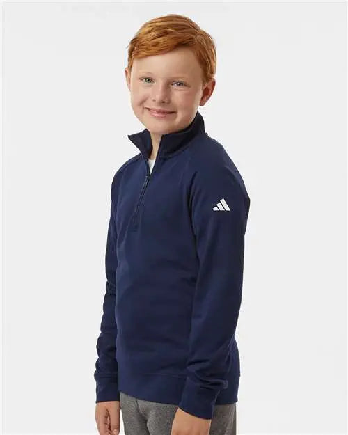 Adidas A4001 Youth Quarter-zip Pullover - Collegiate Navy