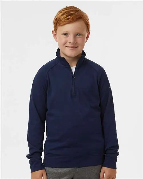 Adidas A4001 Youth Quarter-zip Pullover - Collegiate Navy