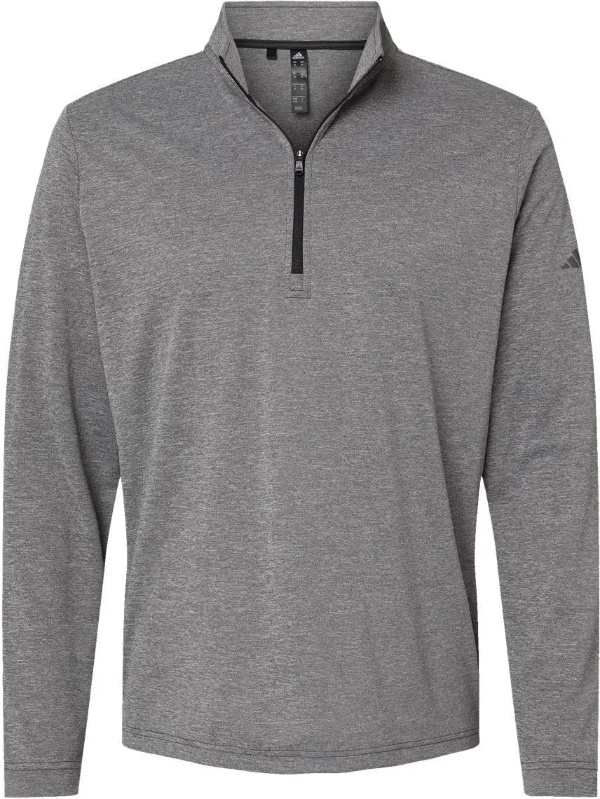 Adidas A401 Lightweight Quarter-zip Pullover - Black Heather