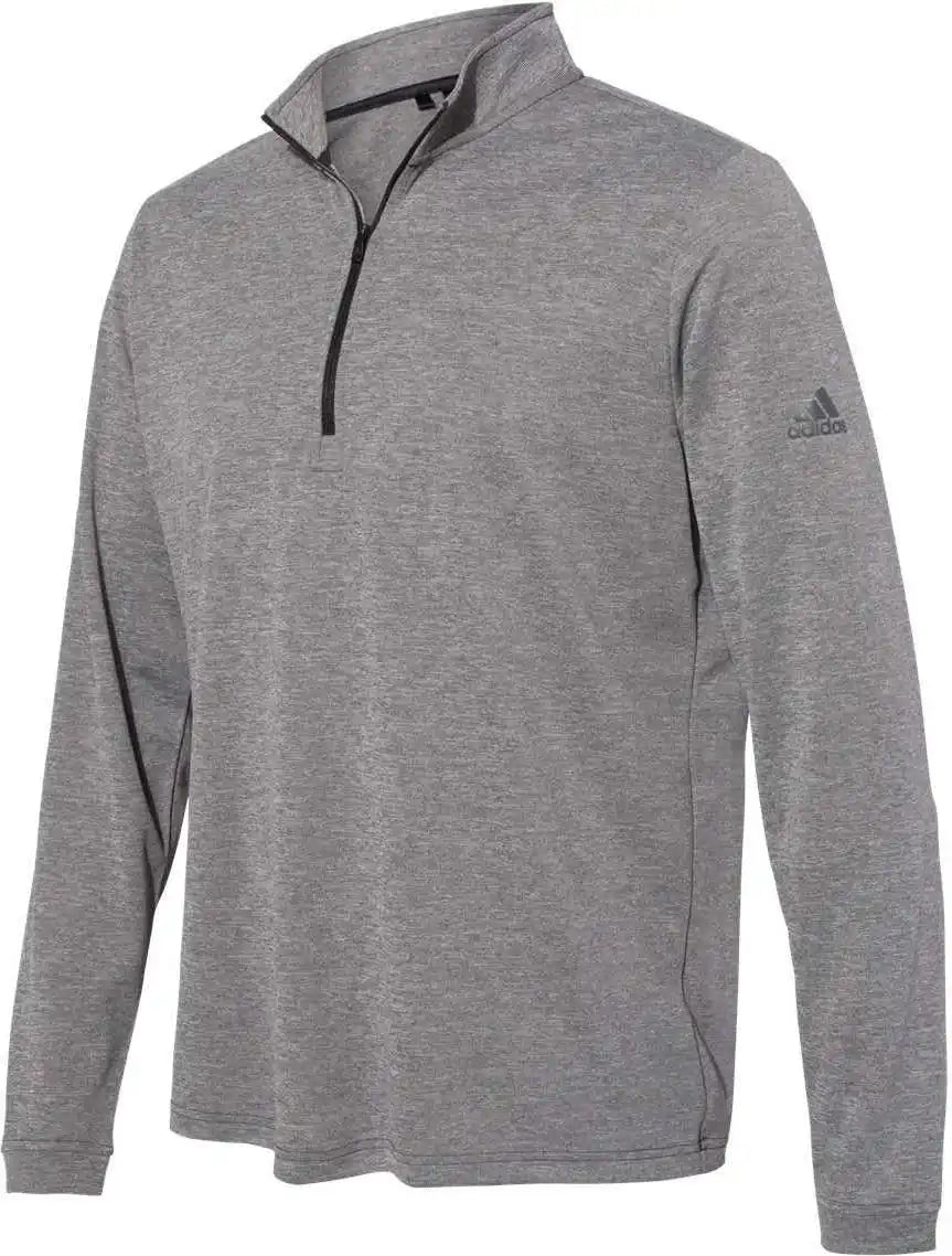 Adidas A401 Lightweight Quarter Zip Pullover Black Heather