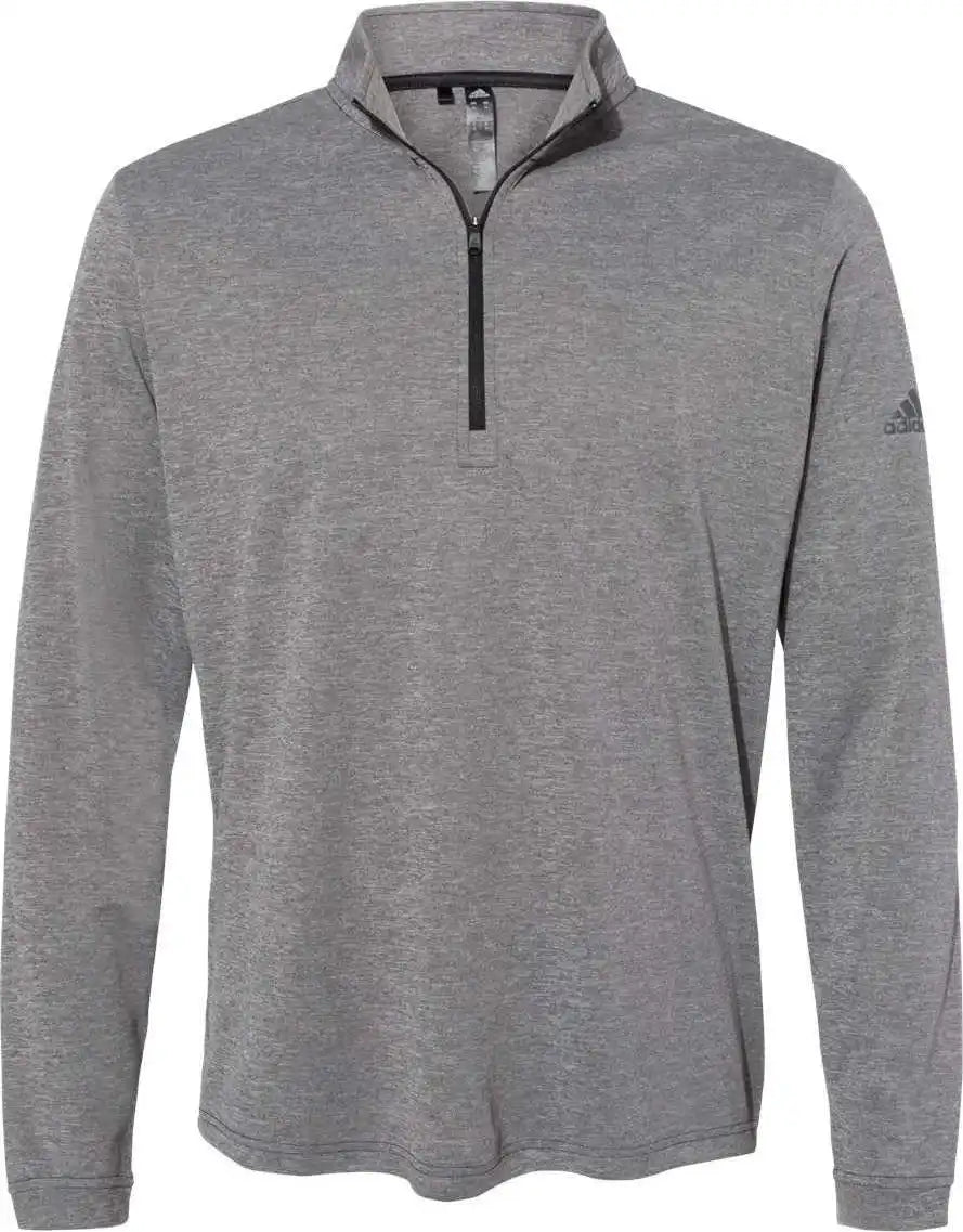 Adidas A401 Lightweight Quarter Zip Pullover Black Heather