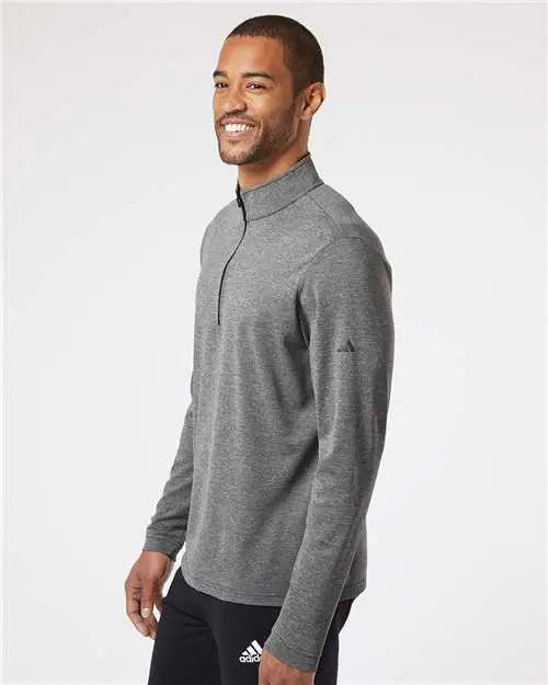 Adidas A401 Lightweight Quarter-zip Pullover - Black Heather