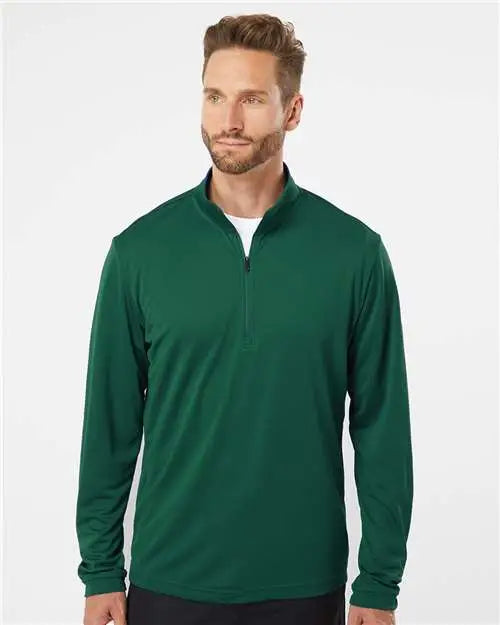 Adidas A401 Lightweight Quarter-zip Pullover - Collegiate Green