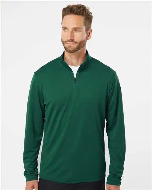Adidas A401 Lightweight Quarter-zip Pullover - Collegiate Green