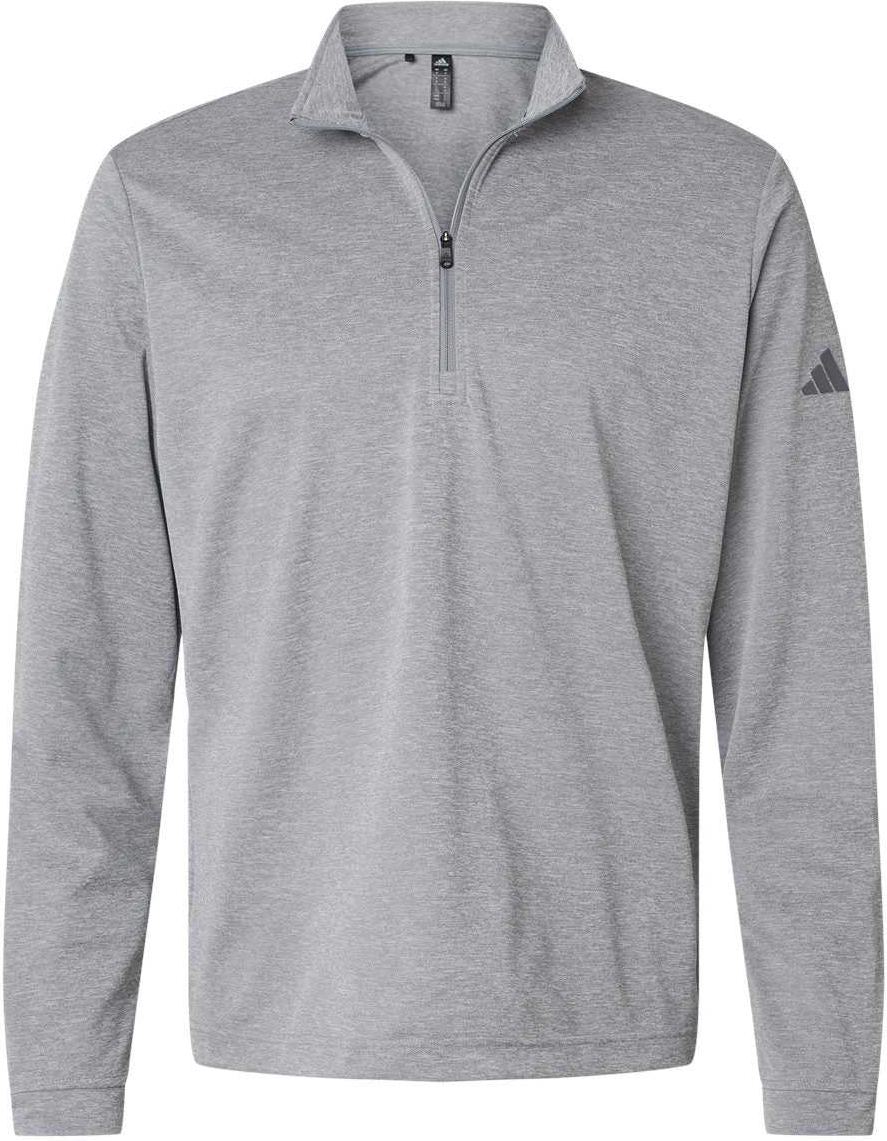 Adidas A401 Lightweight Quarter-zip Pullover - Gray Three Melange