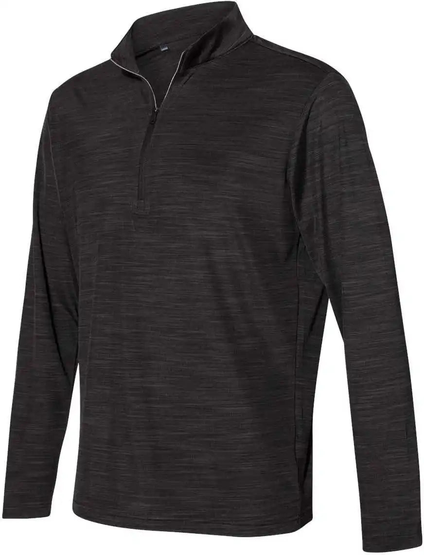 Adidas A475 Lightweight Melange Quarter Zip Pullover Black