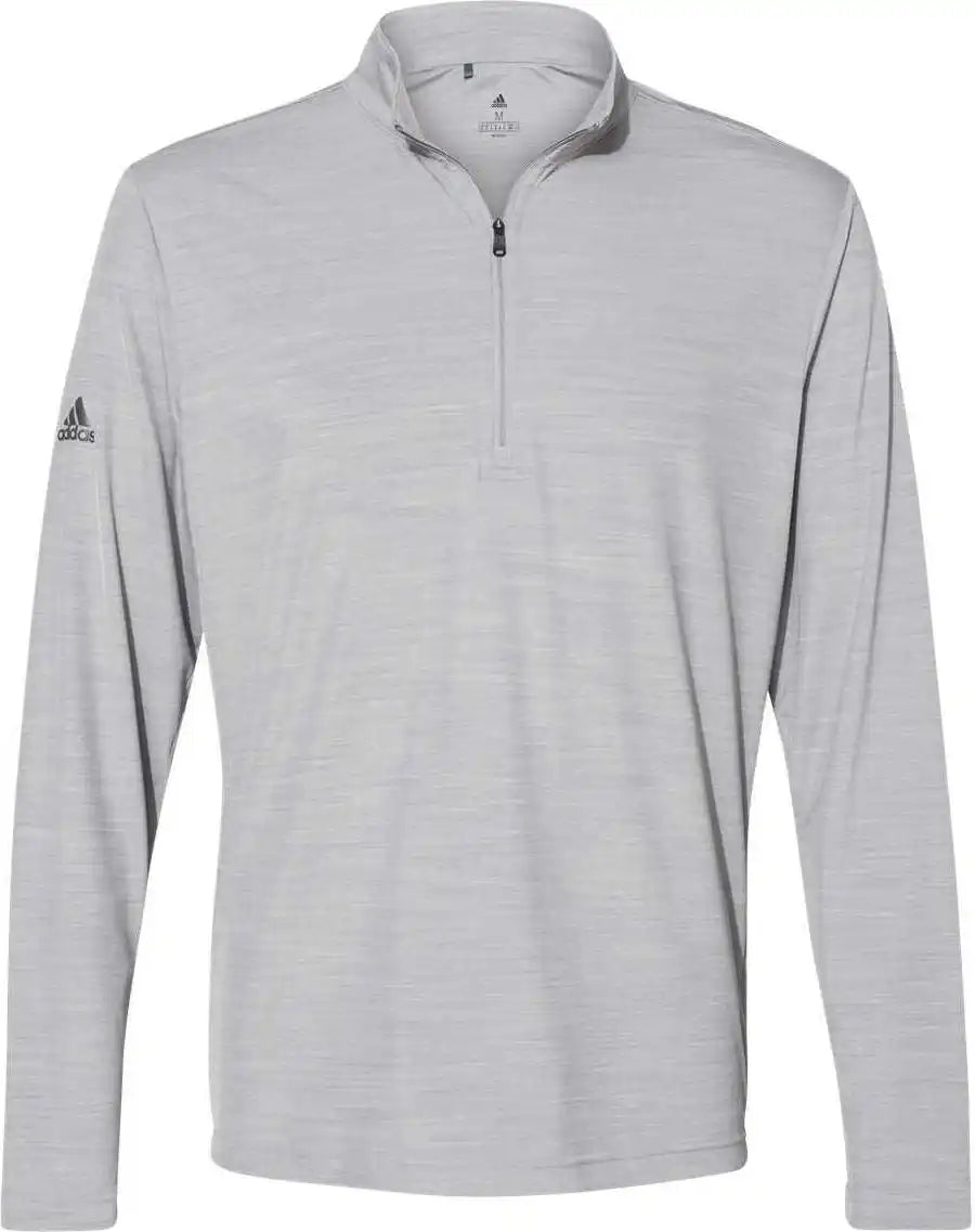Adidas A475 Lightweight Melange Quarter-zip Pullover - Mid Grey