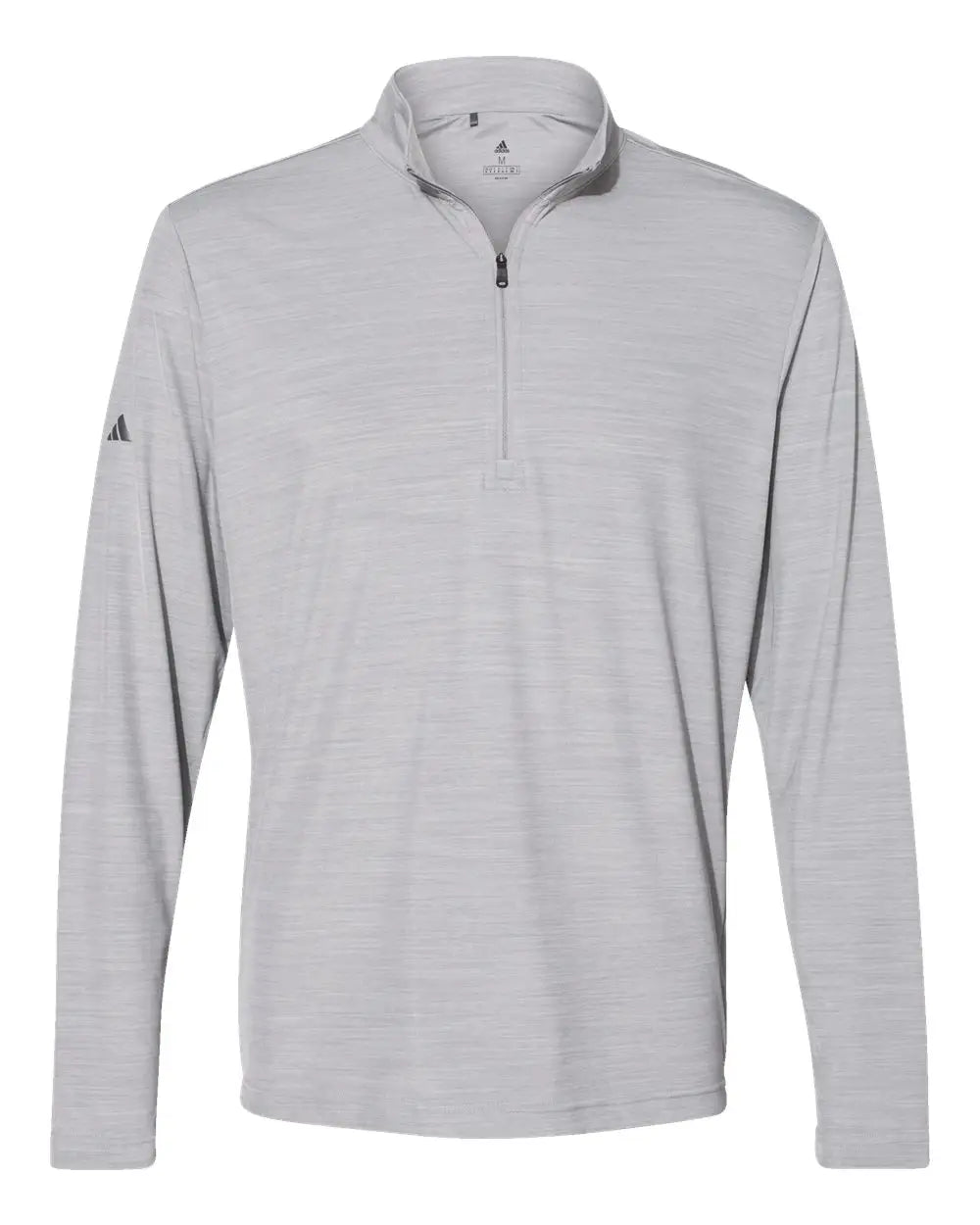 Adidas A475 Lightweight Mélange Quarter-zip Pullover - Mid Grey Melange - Gray / s
