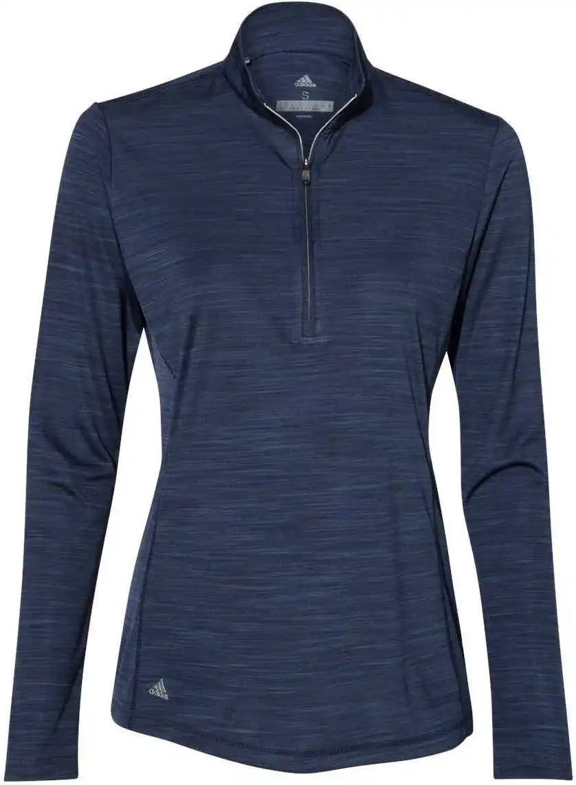 Adidas A476 Women’s Lightweight M??lange Quarter-zip Pullover - Collegiate Navy Melange
