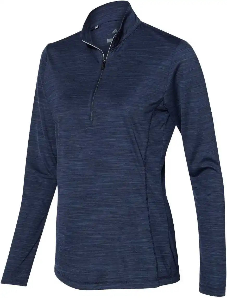 Adidas A476 Women’s Lightweight M??lange Quarter-zip Pullover - Collegiate Navy Melange