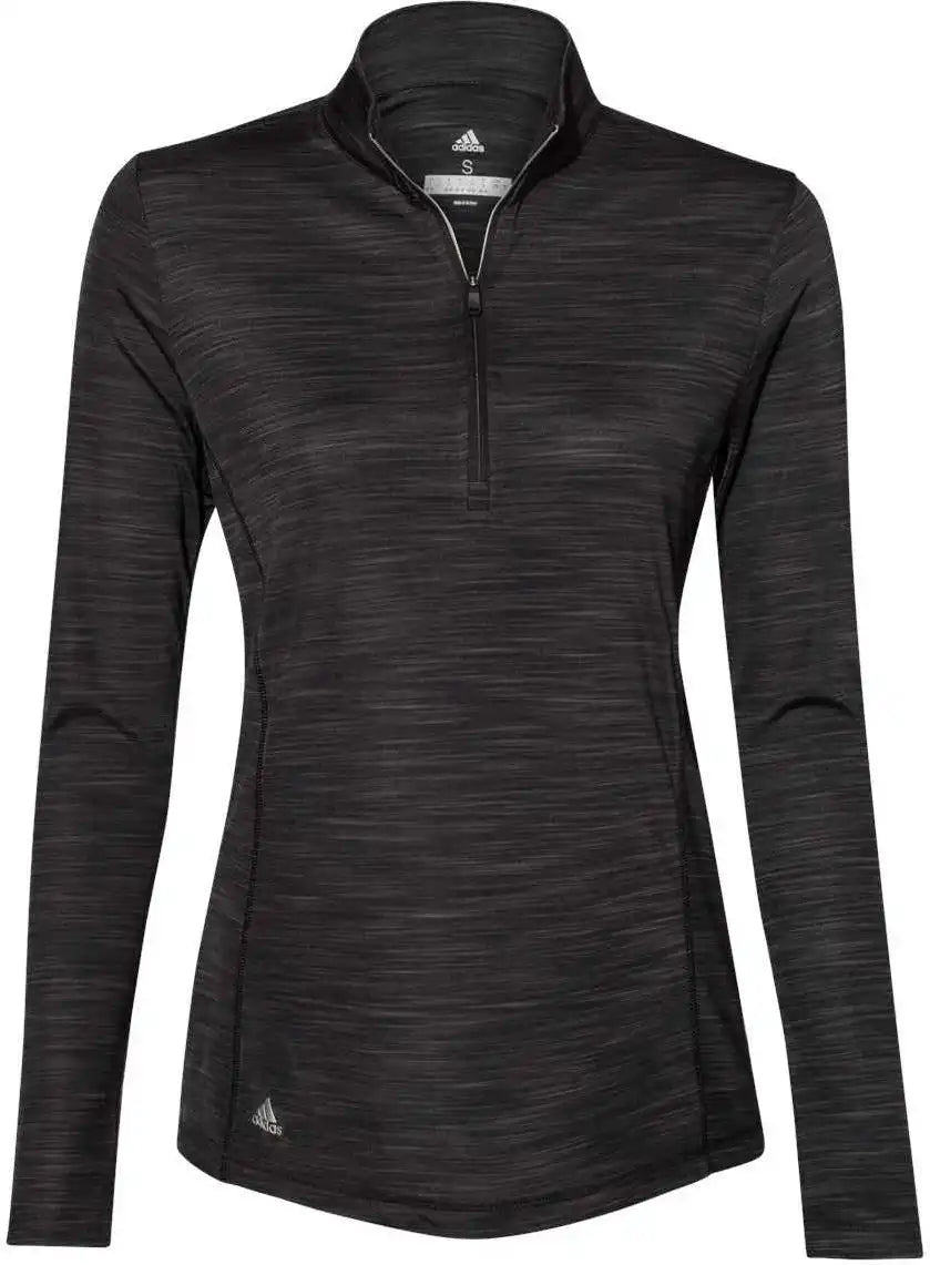 Adidas A476 Women’s Lightweight M??lange Quarter Zip Pullover Black Melange