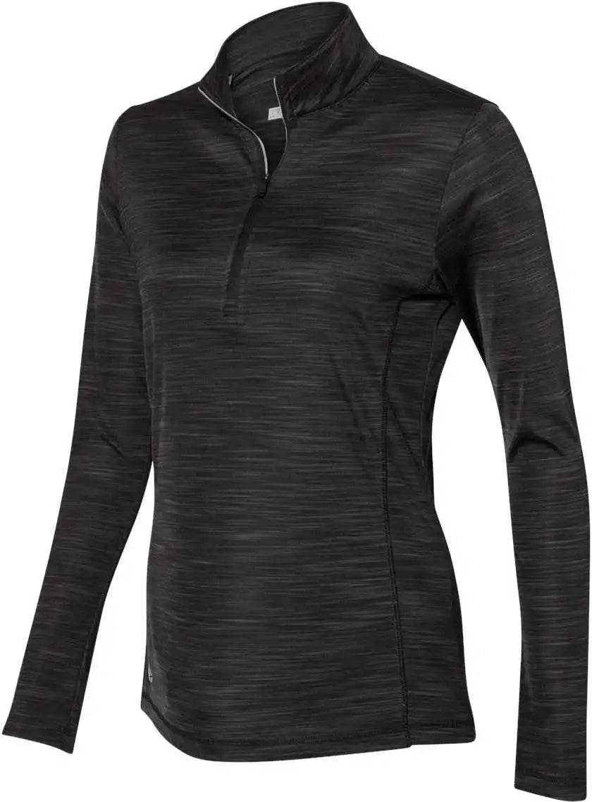 Adidas A476 Women’s Lightweight M??lange Quarter Zip Pullover Black Melange