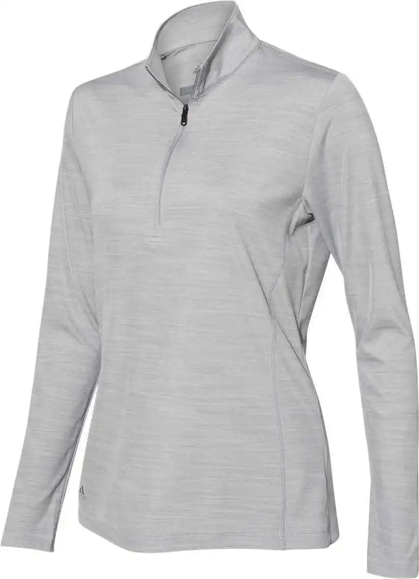Adidas A476 Women’s Lightweight M??lange Quarter-zip Pullover - Mid Grey Melange