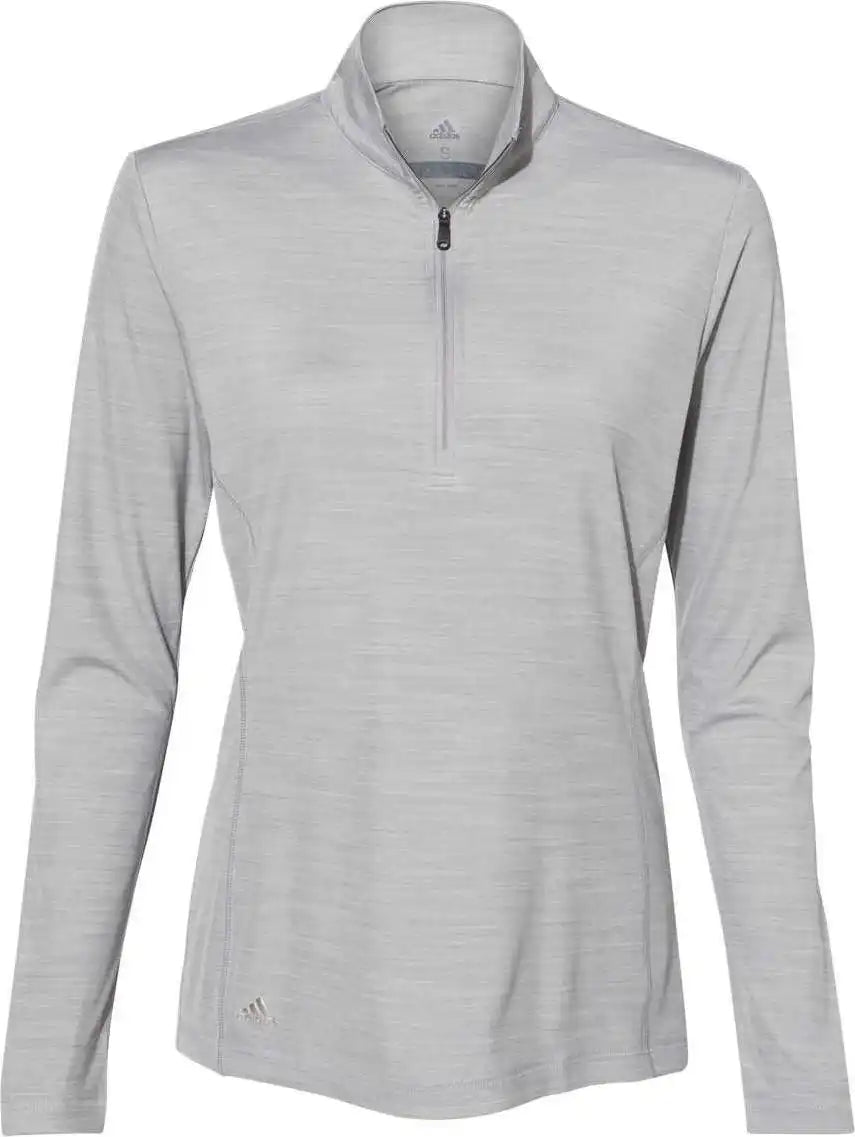 Adidas A476 Women’s Lightweight M??lange Quarter-zip Pullover - Mid Grey Melange
