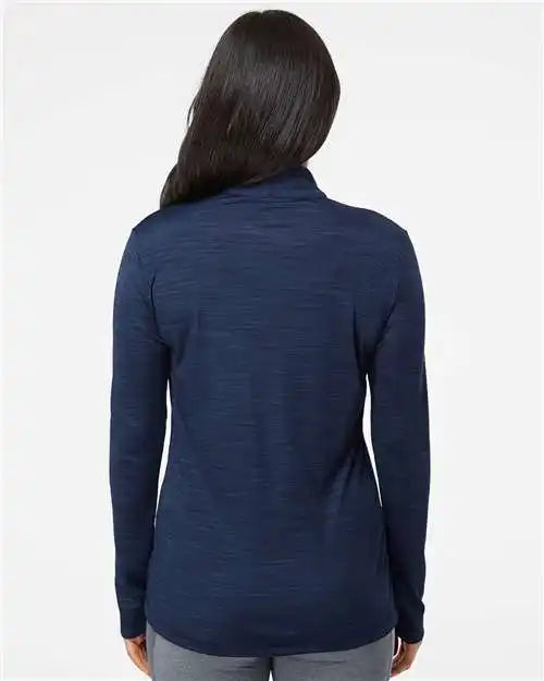 Adidas A476 Women’s Lightweight Mélange Quarter-zip Pullover - Collegiate Navy Melange - 3xl