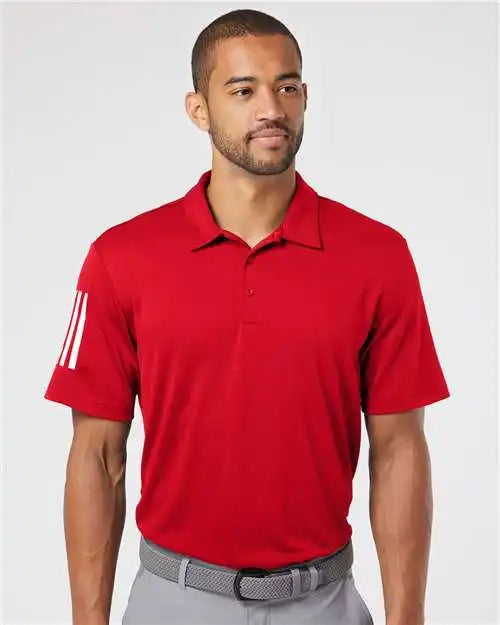 Adidas A480 Floating 3-stripes Polo - Team Power Red White