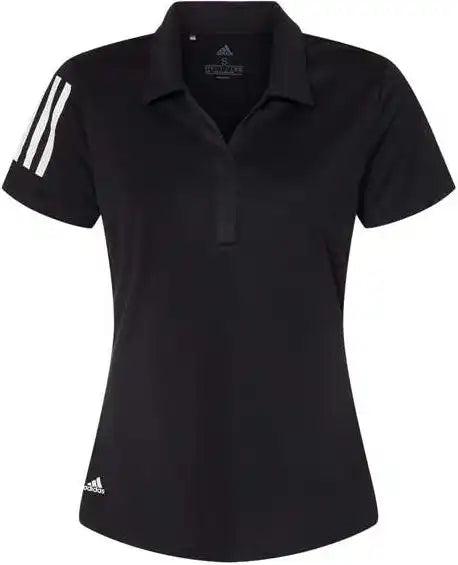 Adidas A481 Women’s Floating 3 Stripes Polo Black White