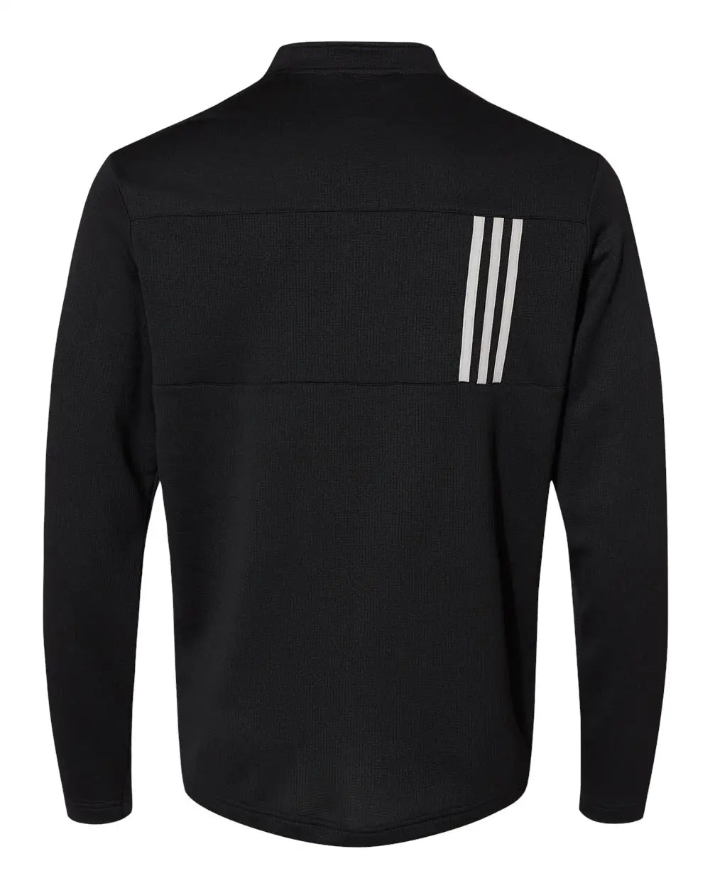 Adidas A482 3-stripes Double Knit Quarter-zip Pullover - Black Grey Two