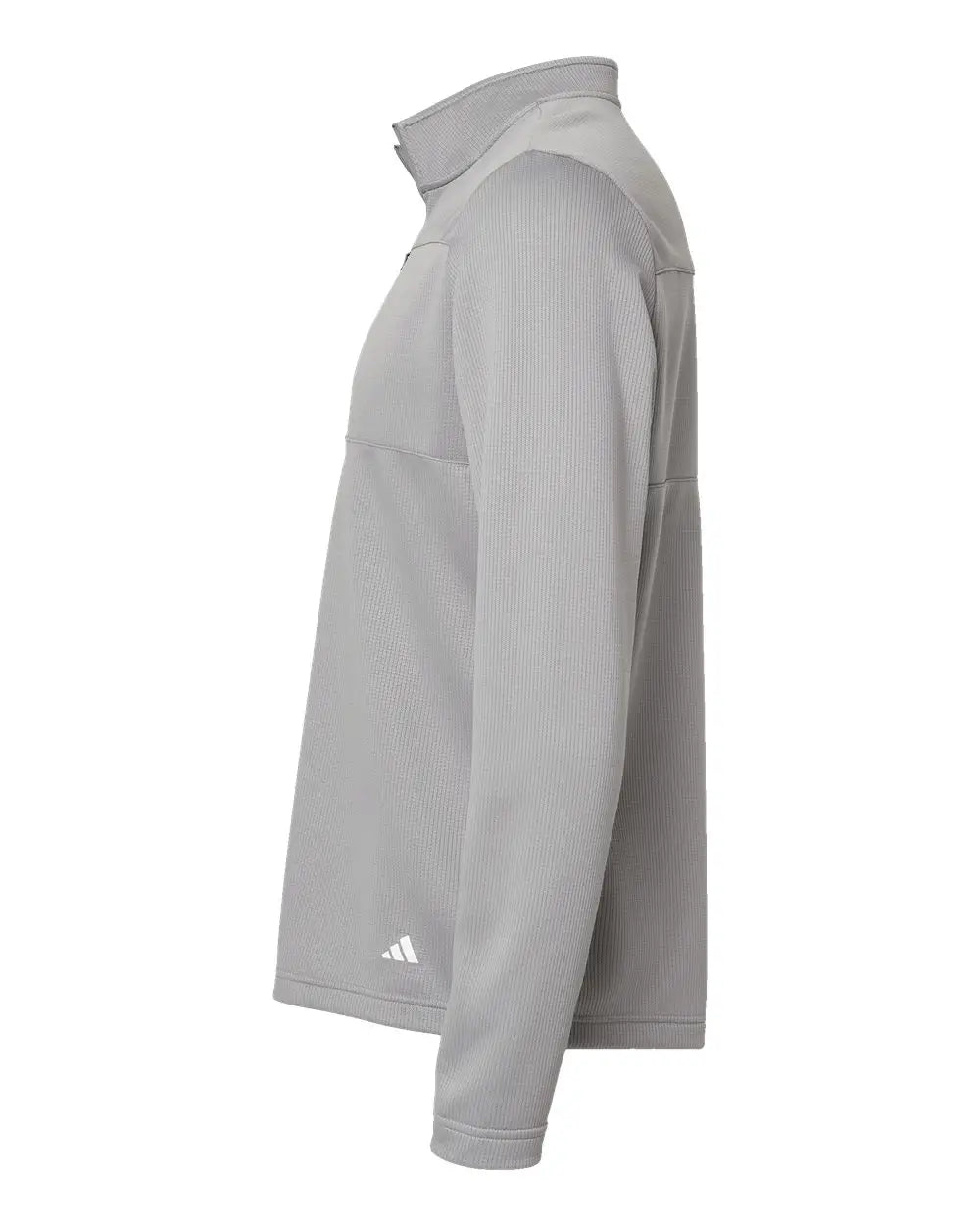 Adidas A482 3-stripes Double Knit Quarter-zip Pullover - Grey Three White