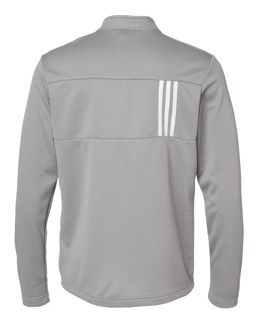 Adidas A482 3-stripes Double Knit Quarter-zip Pullover - Grey Three White