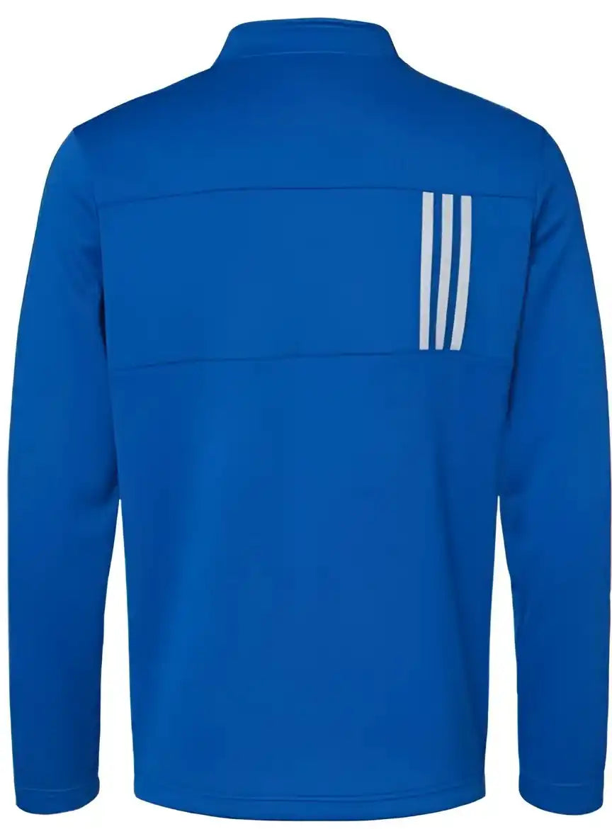 Adidas A482 3-stripes Double Knit Quarter-zip Pullover - Team Royal Grey Two