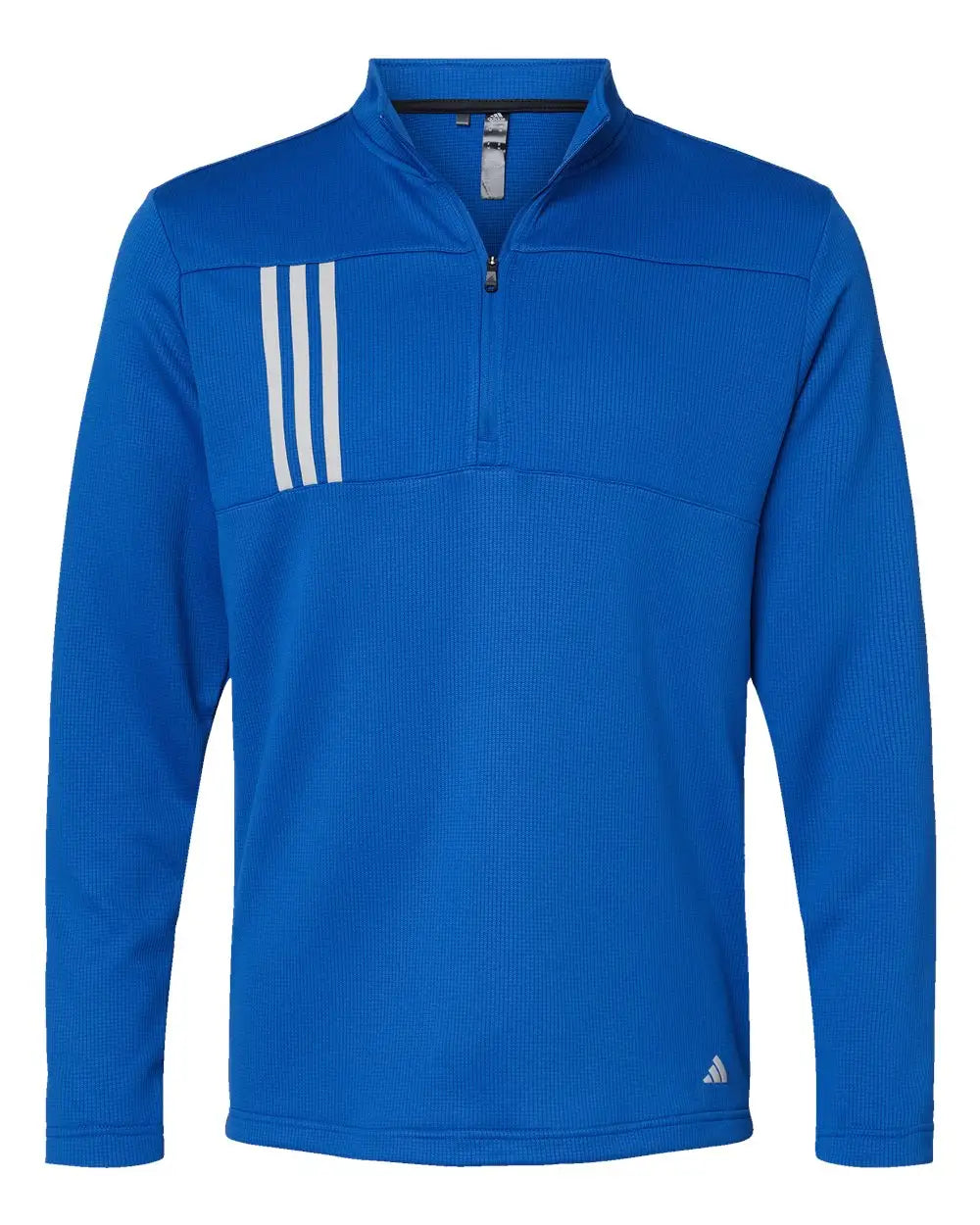 Adidas A482 3-stripes Double Knit Quarter-zip Pullover - Team Royal Grey Two - Gray / s