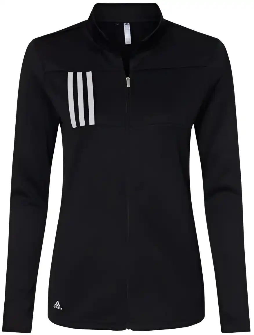 Adidas A483 Women’s 3-stripes Double Knit Full-zip - Black Grey Two