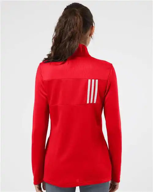 Adidas A483 Women’s 3-stripes Double Knit Full-zip - Team Collegiate Red Grey Two