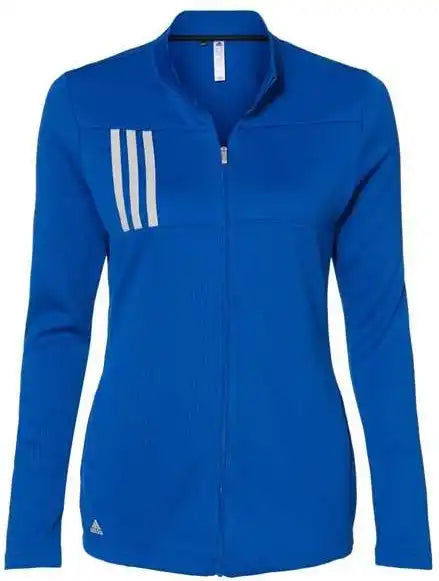 Adidas A483 Women’s 3 Stripes Double Knit Full Zip Team Royal Grey Two