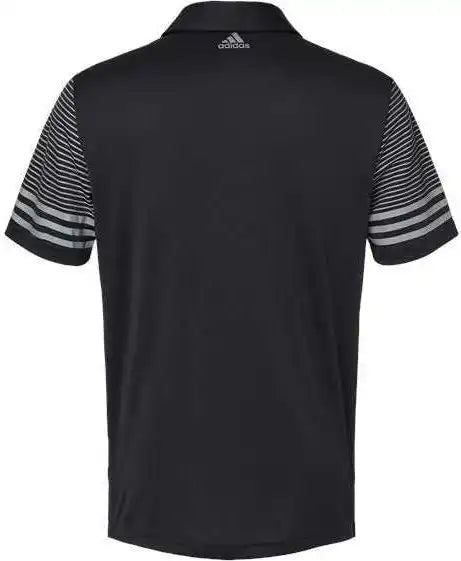 Adidas A490 Striped Sleeve Polo - Black Grey Three