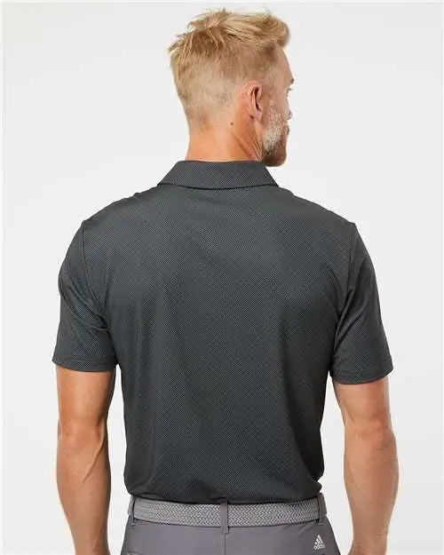 Adidas A498 Diamond Dot Print Polo - Black White Grey Three