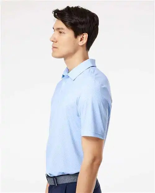 Adidas A498 Diamond Dot Print Polo - Glow Blue White Navy