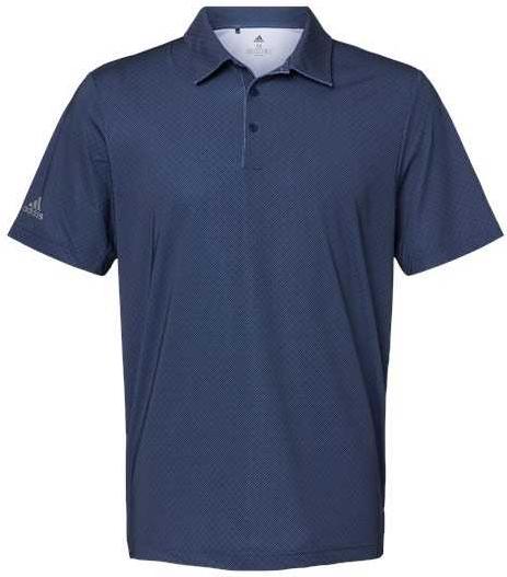 Adidas A498 Diamond Dot Print Polo - Navy Blue White Grey Three