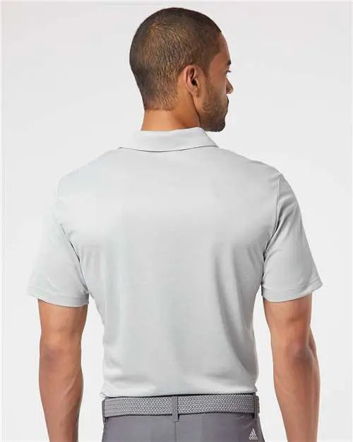 Adidas A508 Heathered Colorblocked 3-stripes Polo - Grey Two Heather Collegiate Royal