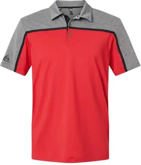Adidas A512 Ultimate Colorblock Polo Collegiate Red Black Grey Five Melange