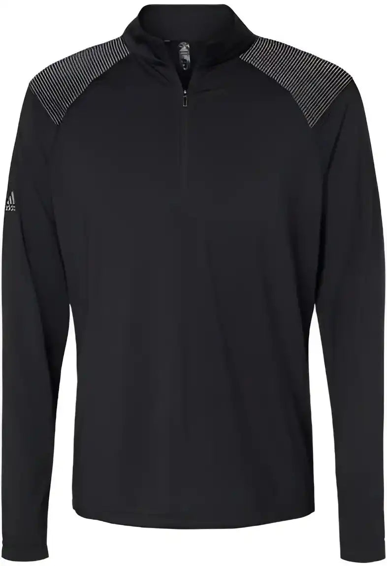 Adidas A520 Shoulder Stripe Quarter-zip Pullover - Black
