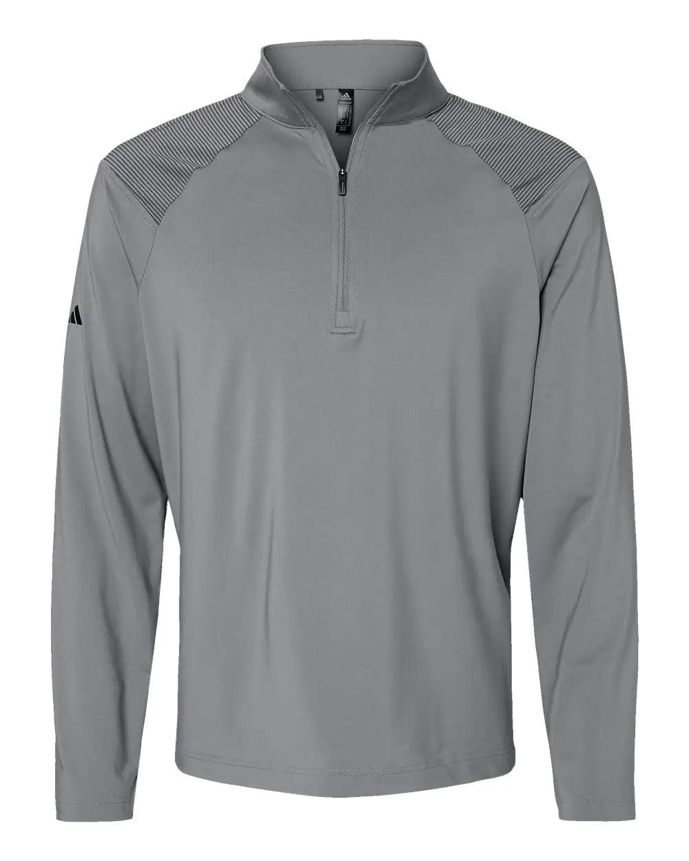 Adidas A520 Shoulder Stripe Quarter-zip Pullover - Grey Three