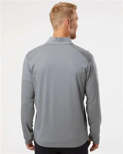 Adidas A520 Shoulder Stripe Quarter-zip Pullover - Grey Three