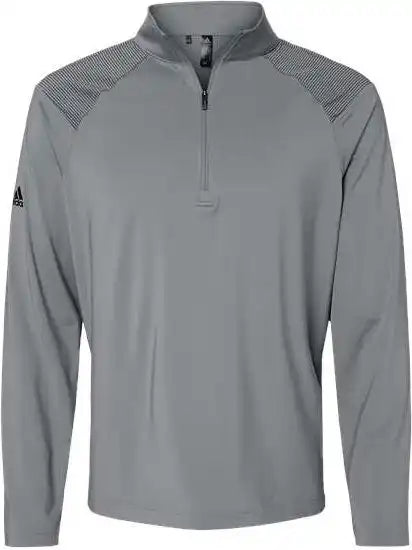 Adidas A520 Shoulder Stripe Quarter-zip Pullover - Grey Three