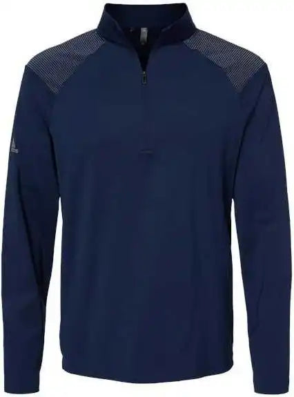 Adidas A520 Shoulder Stripe Quarter Zip Pullover Team Navy Blue